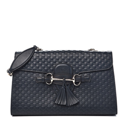 Gucci Soft Microguccissima Medium Emily Chain Shoulder Bag Blue 1 of 11