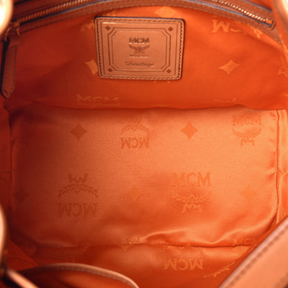 MCM Visetos Small Heritage Drawstring Bucket Bag Cognac 5 of 8