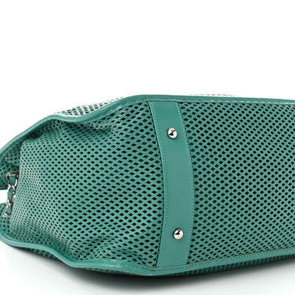 Chanel Calfskin Perforated Up In The Air North South Tote Green 9 of 11