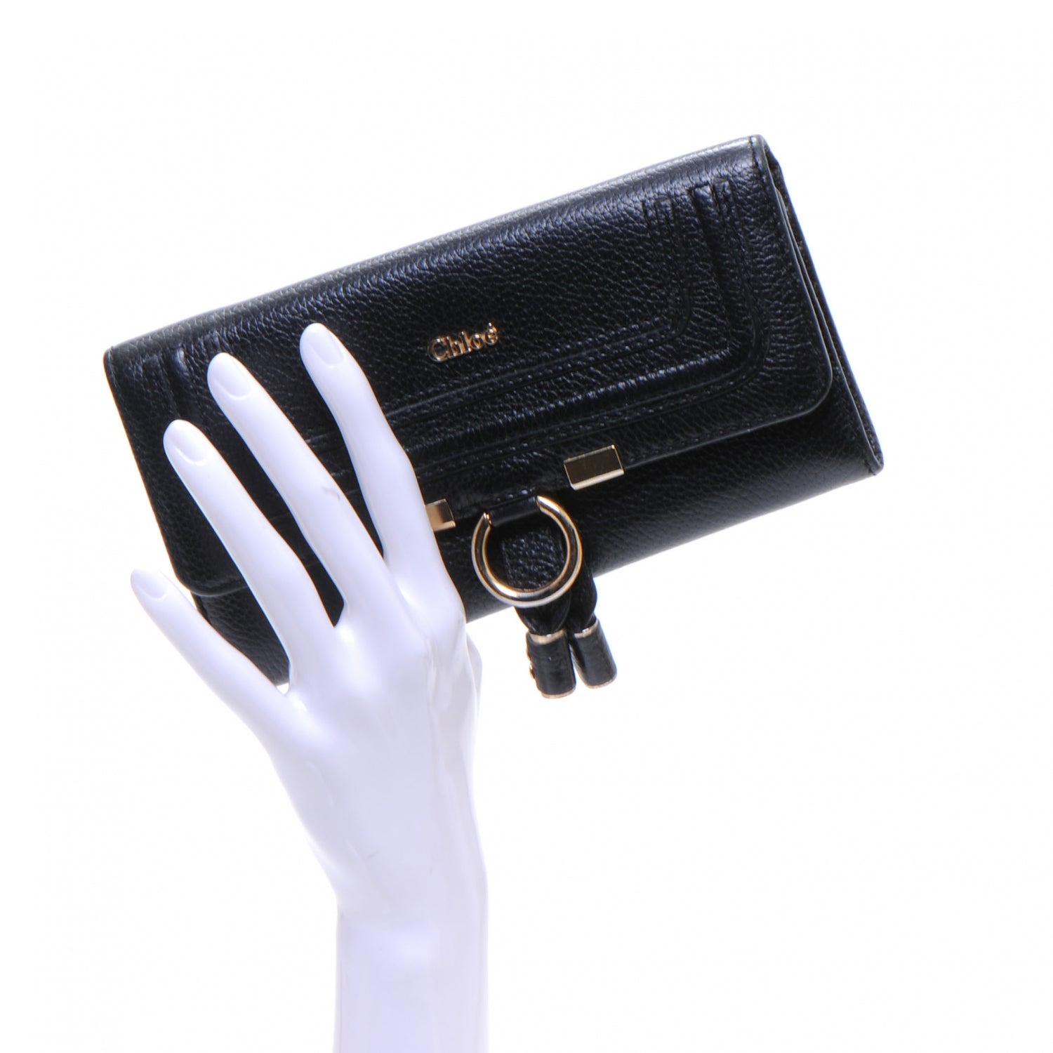 Chloe Leather Marcie Continental Flap Wallet Black 2 of 6