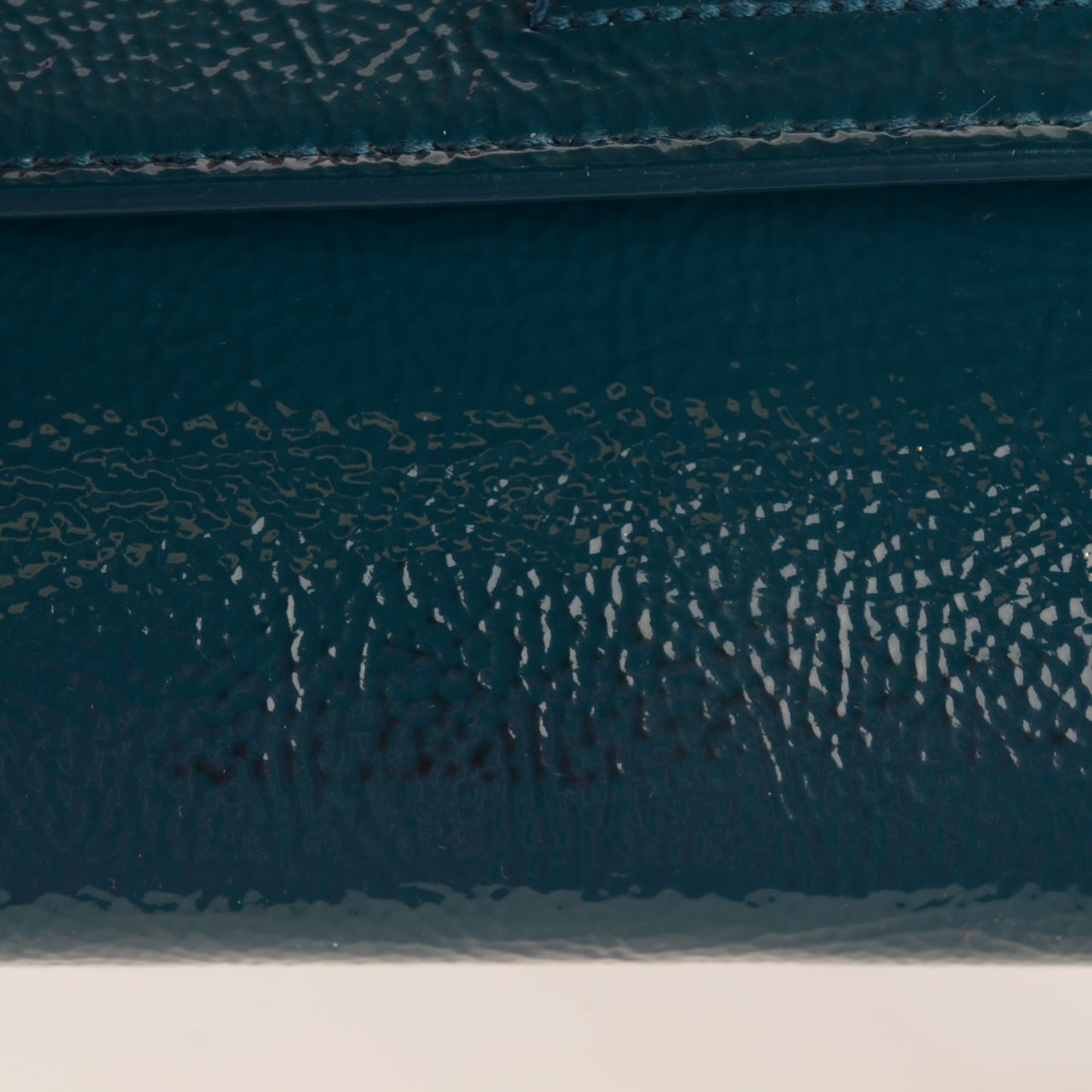 Textured Patent Monogram Large Belle de Jour Clutch Turquoise