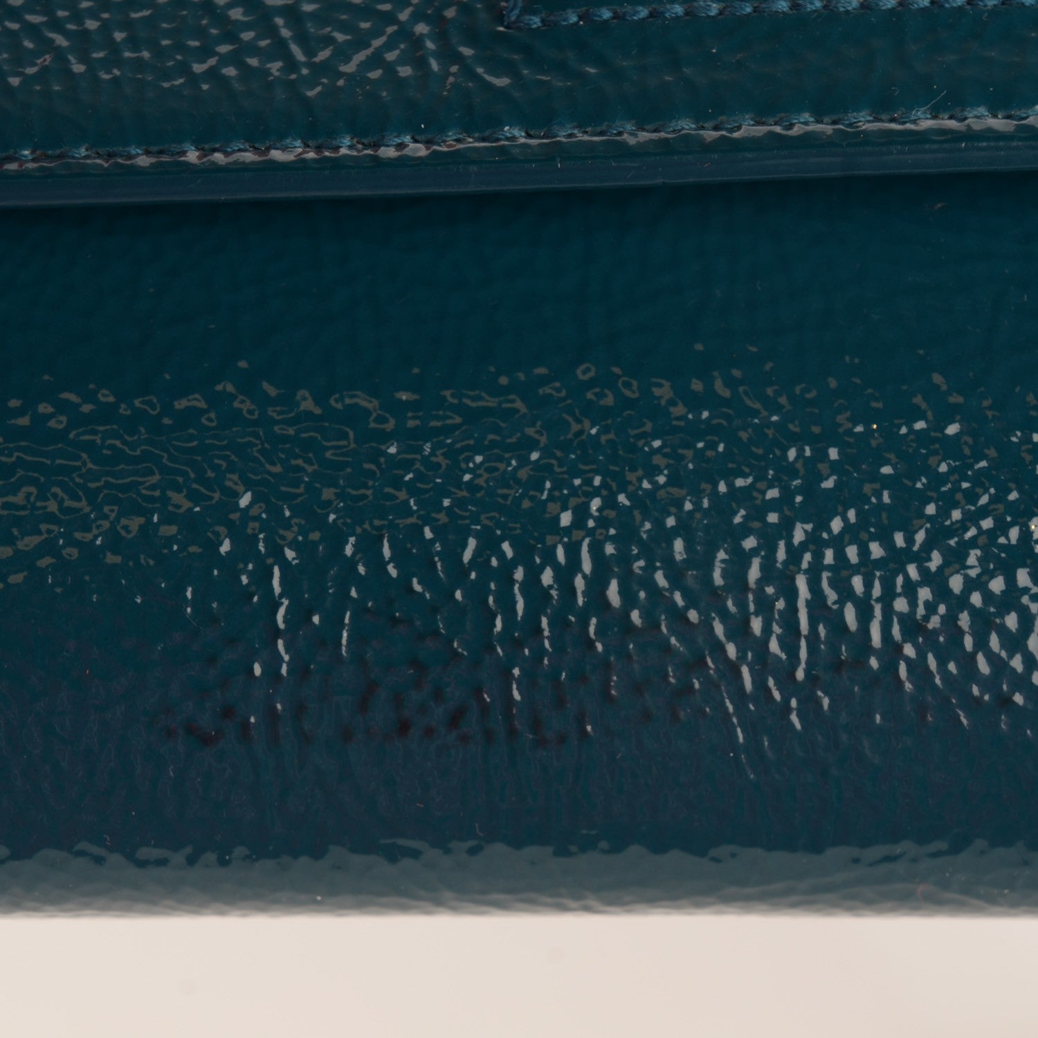 Saint Laurent Textured Patent Monogram Large Belle de Jour Clutch Turquoise 9 of 9