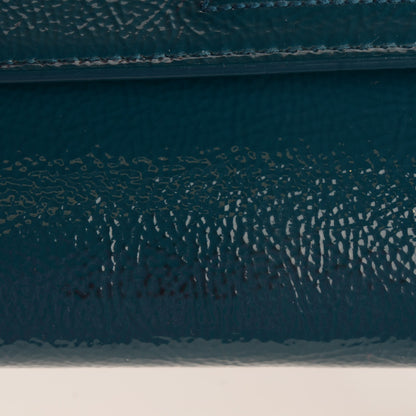 Saint Laurent Textured Patent Monogram Large Belle de Jour Clutch Turquoise 9 of 9