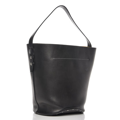 Celine Natural Calfskin Biker Bucket Shoulder Bag Black Sunflower 3 of 9