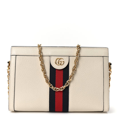 Gucci Textured Calfskin Web Small Ophidia Chain Shoulder Bag Mystic White 1 of 10