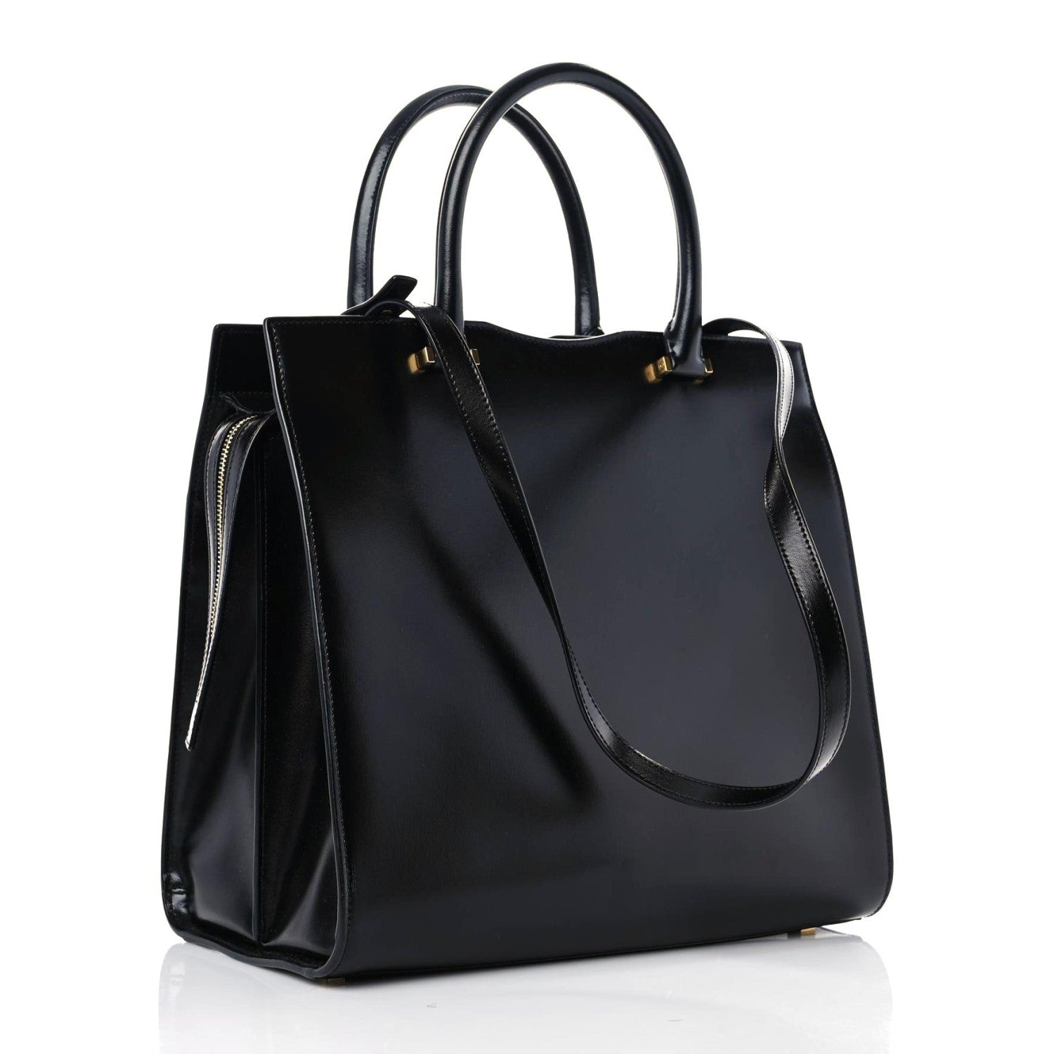 Saint Laurent Shiny Calfskin Large Uptown Tote Black 3 of 24
