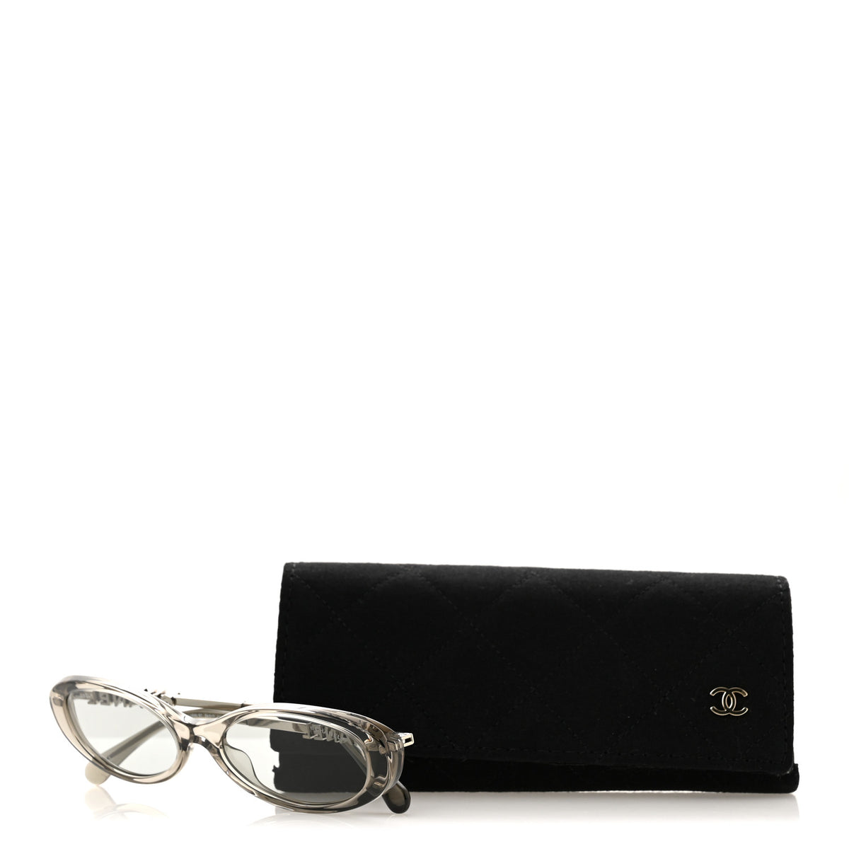 Chanel Acetate Metal Logo Oval Sunglasses 5565 Light Grey 8 of 8