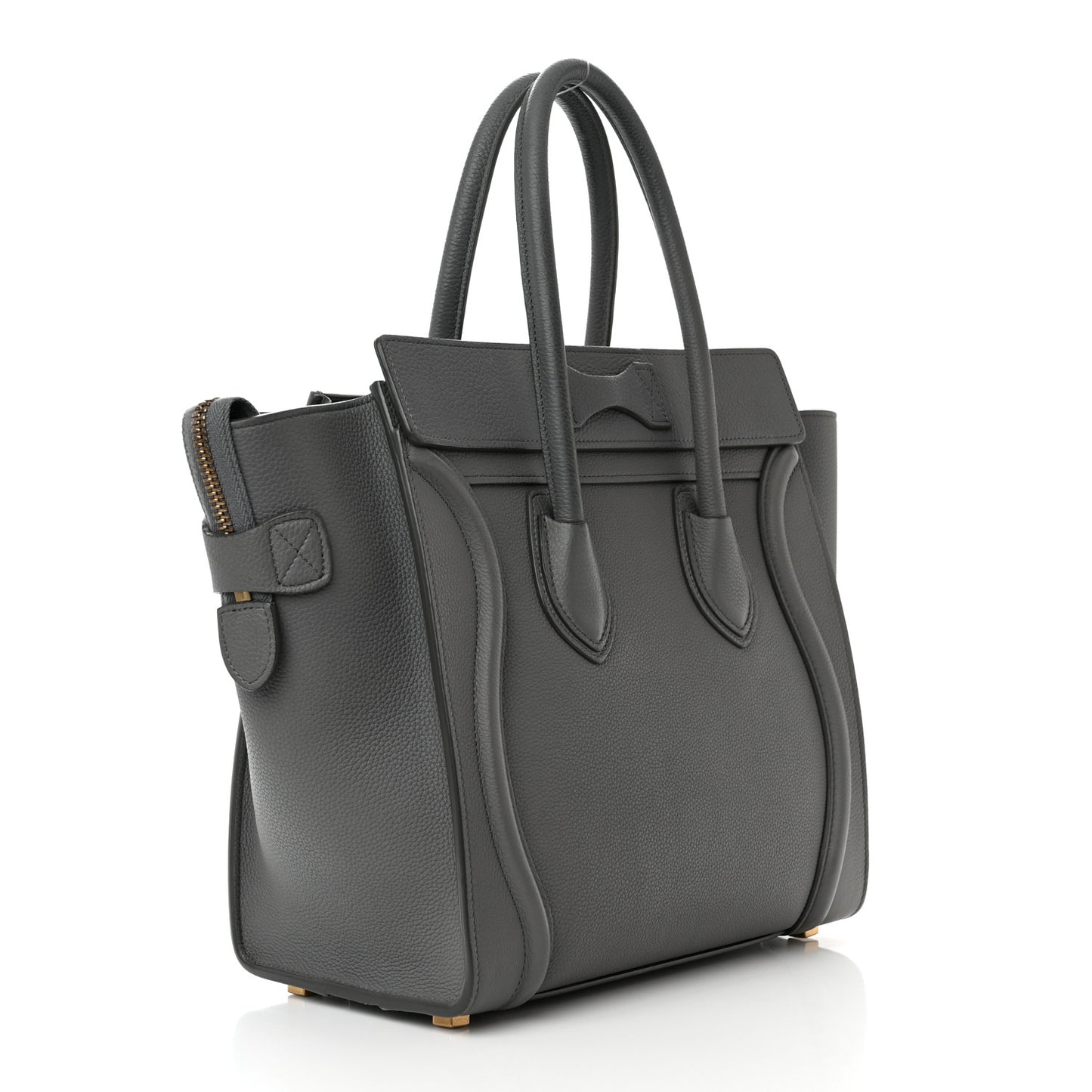 Baby Drummed Calfskin Micro Luggage Kohl