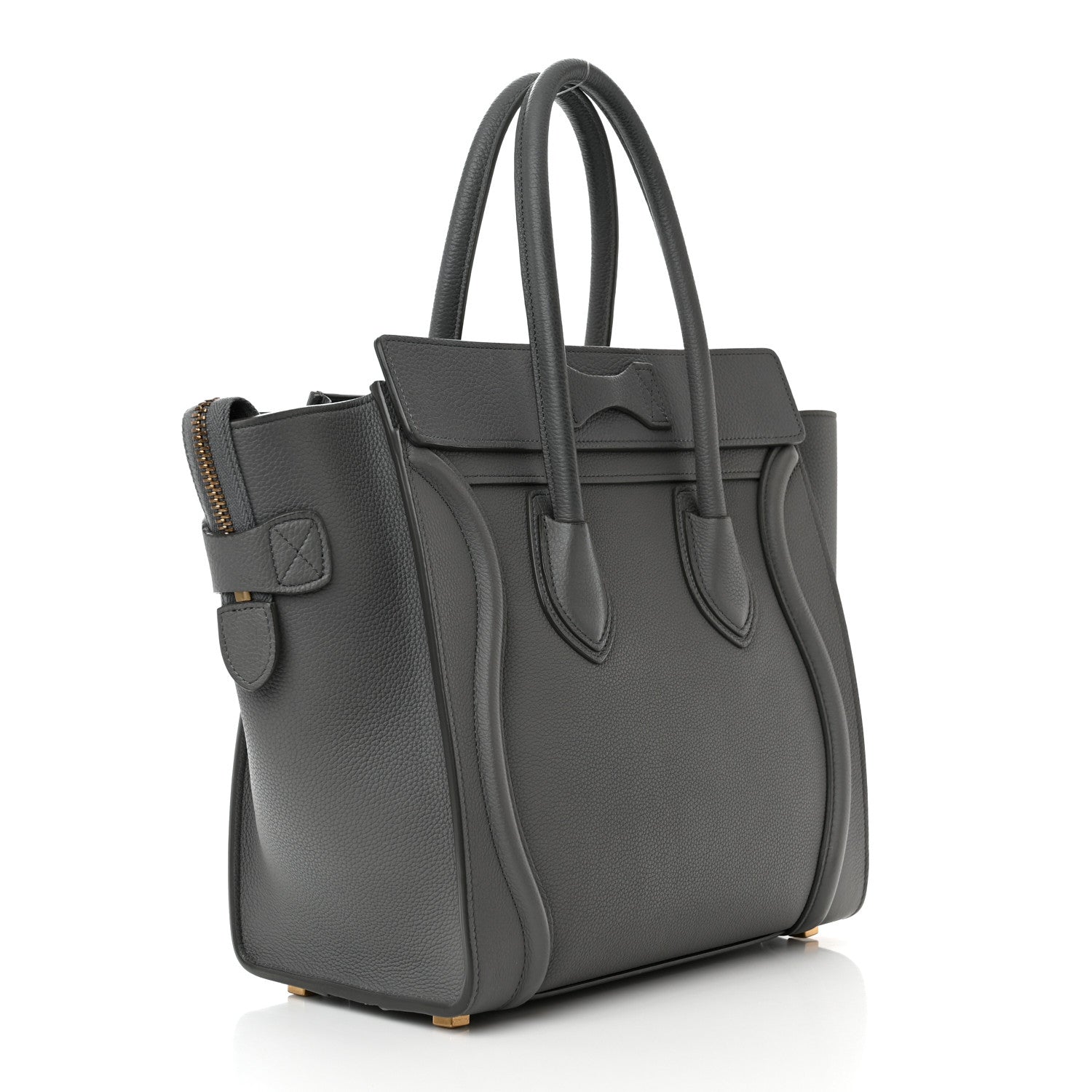 Celine Baby Drummed Calfskin Micro Luggage Kohl 3 of 13