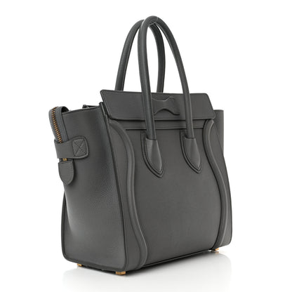 Celine Baby Drummed Calfskin Micro Luggage Kohl 3 of 13