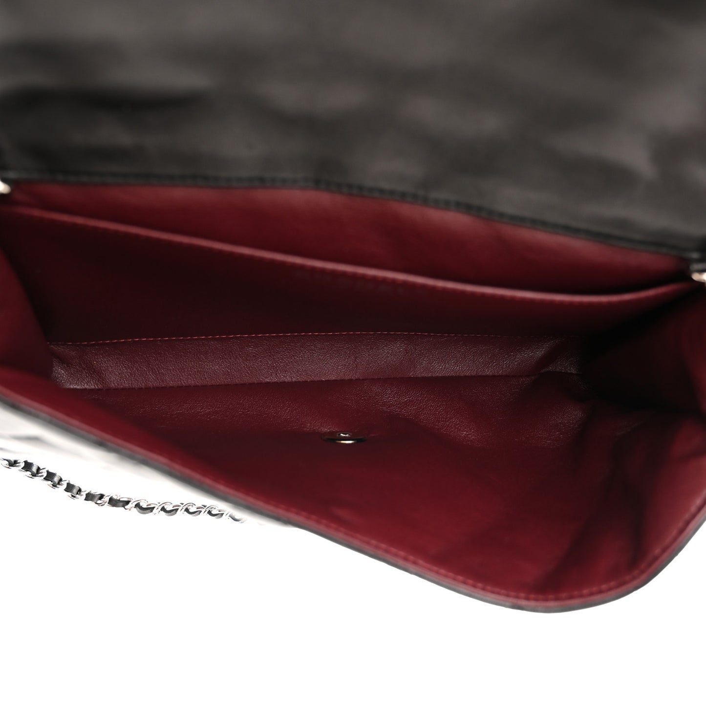 Lambskin Quilted Clutch With Chain Flap Black