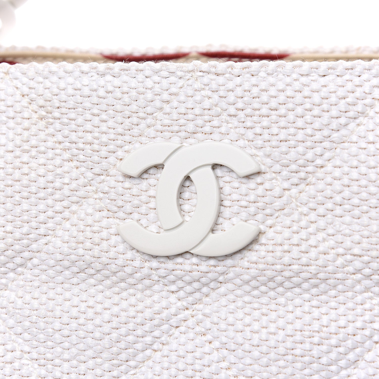 Chanel Woven Canvas Bekko Chain Tote White 11 of 11