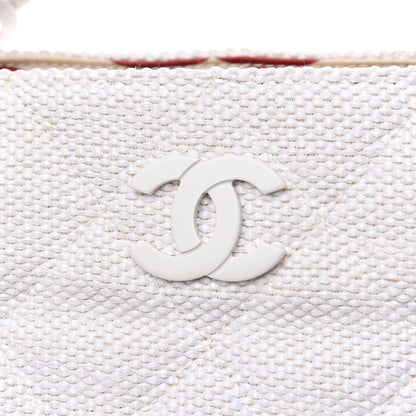 Chanel Woven Canvas Bekko Chain Tote White 11 of 11