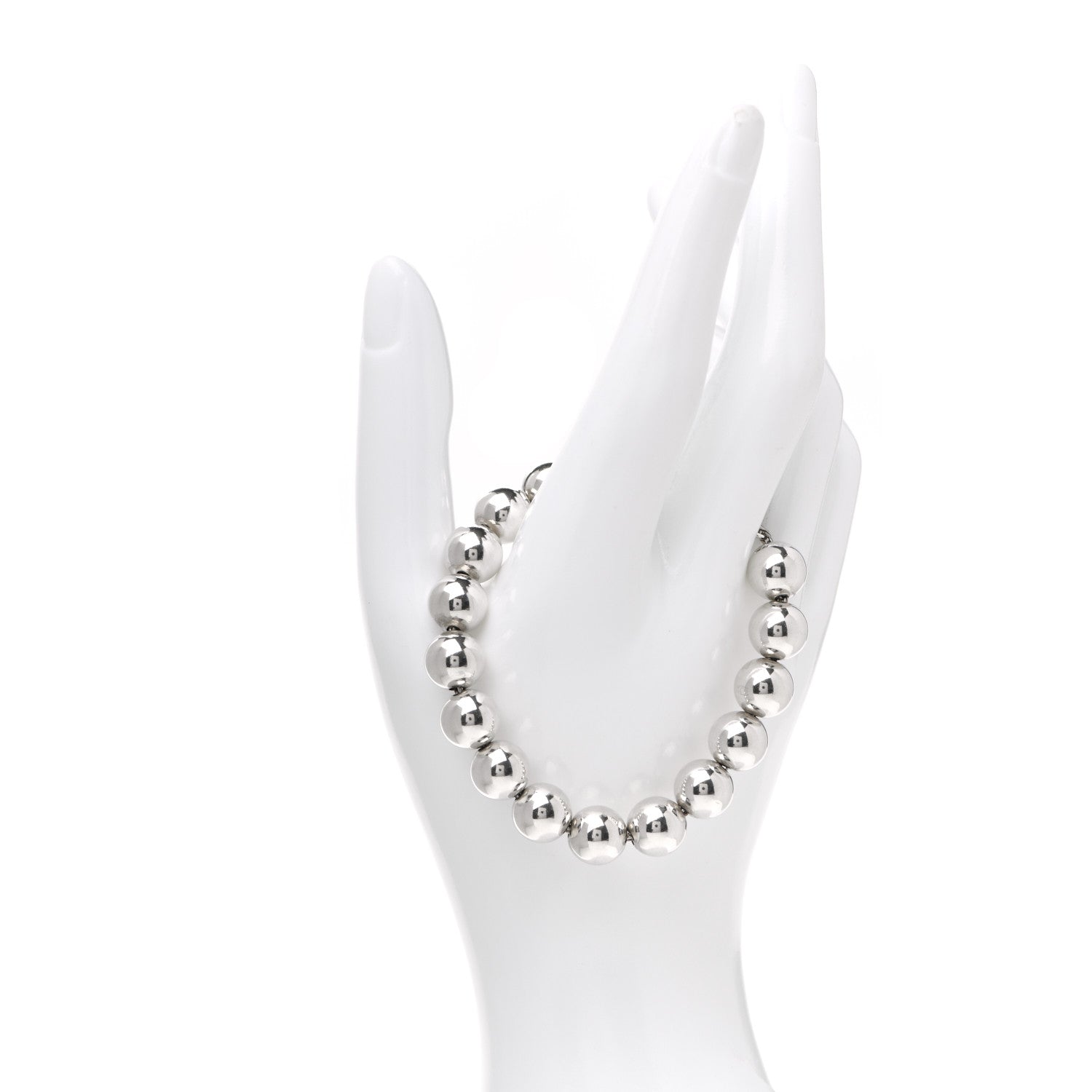 Tiffany Sterling Silver 10mm HardWear Ball Bracelet 2 of 5