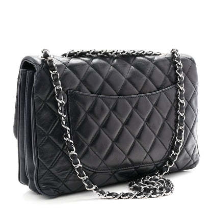 Chanel Lambskin Quilted Jumbo Chanel 3 Flap Navy 3 of 11