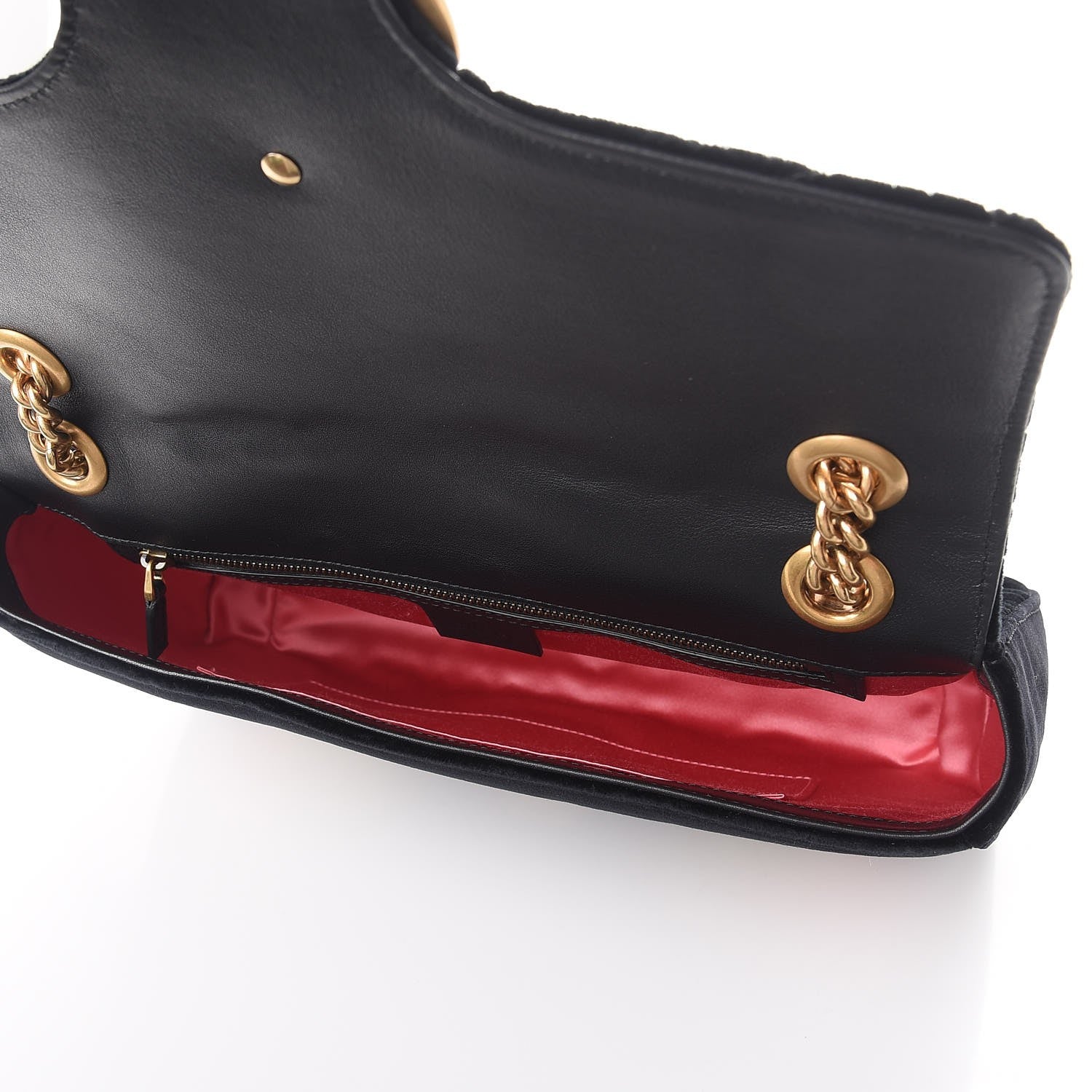 Gucci Velvet Matelasse Loved Embroidered Medium GG Marmont Shoulder Bag Black 5 of 8