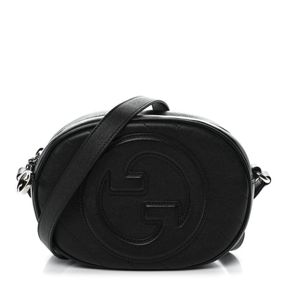 Gucci Sakai Be Green Calfskin Diagonal Stitched Mini Blondie Shoulder Bag Black 1 of 11