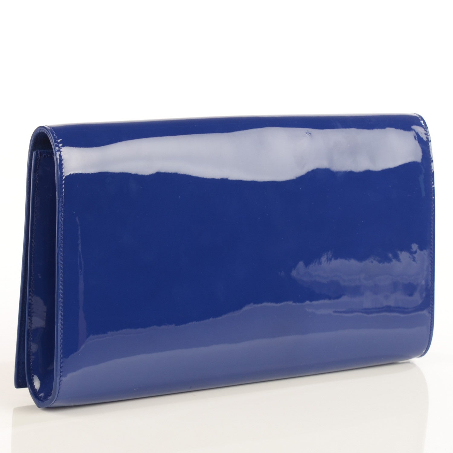 Saint Laurent Patent Large Belle De Jour Clutch Royal Blue 3 of 7