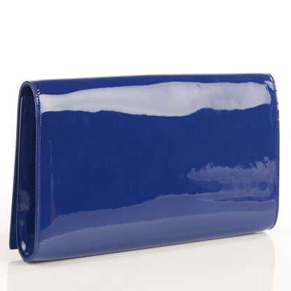 Saint Laurent Patent Large Belle De Jour Clutch Royal Blue 3 of 7