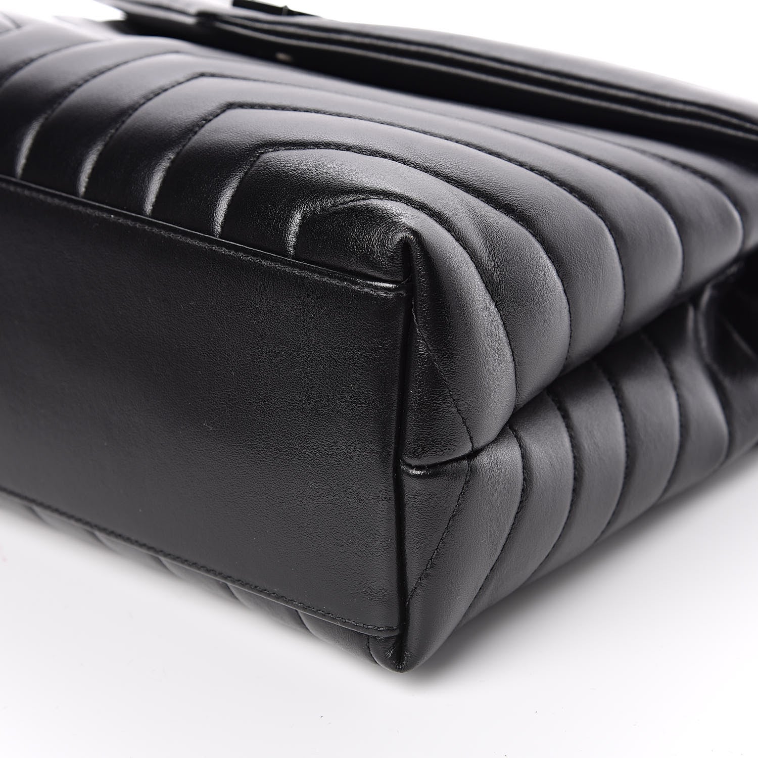 Saint Laurent Calfskin Y Quilted Monogram Medium Loulou Chain Satchel Black 9 of 10