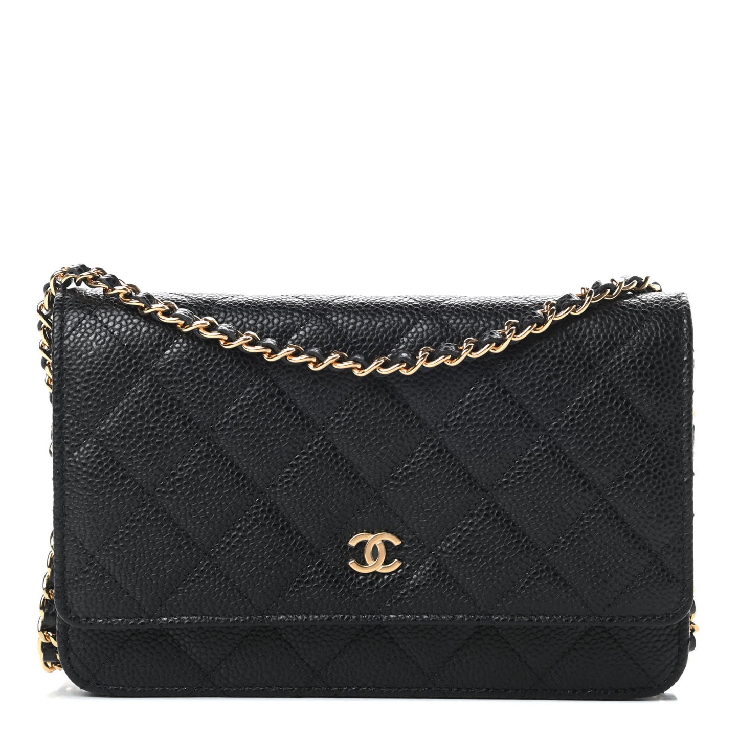 Caviar Quilted Wallet On Chain WOC Black