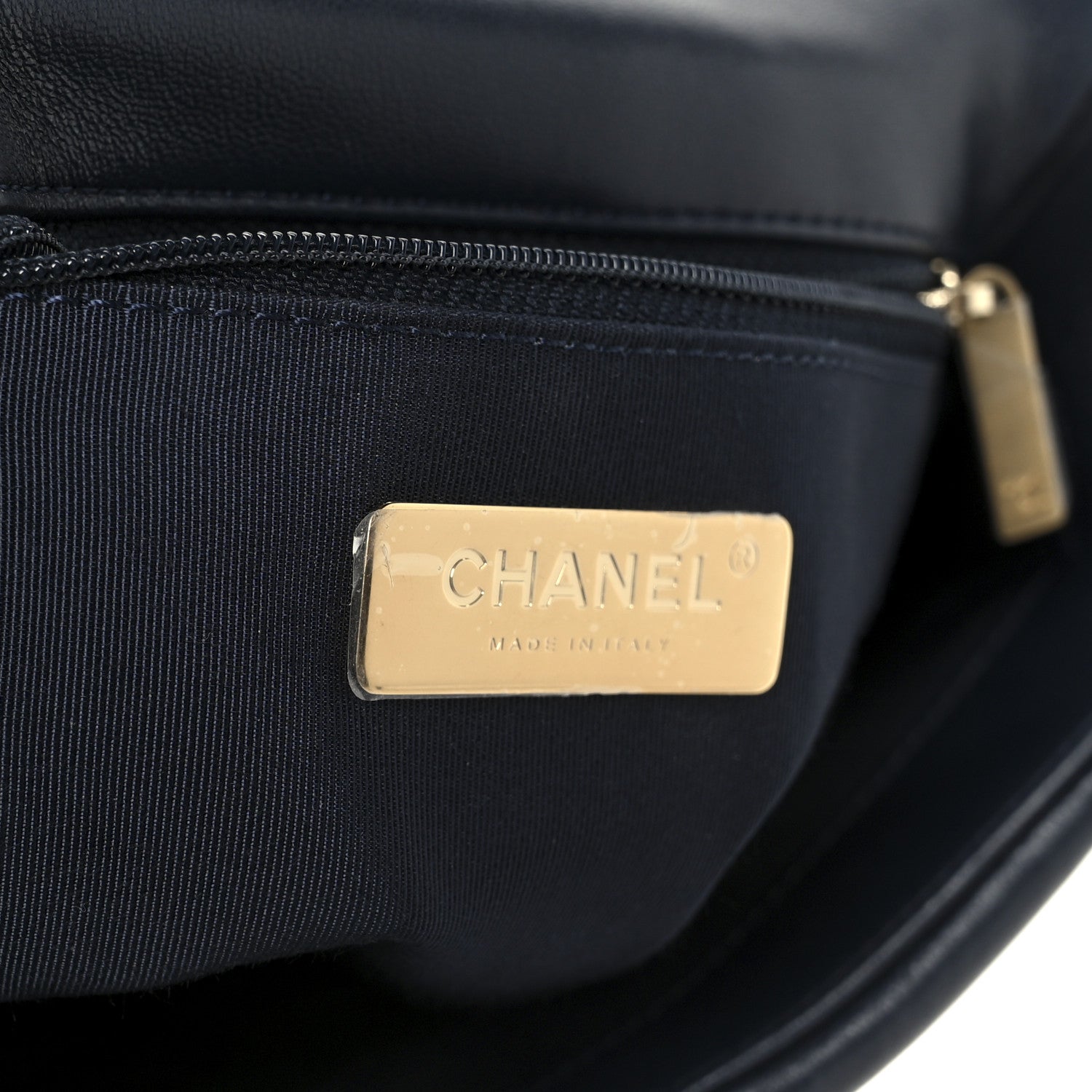 Chanel Lambskin Quilted Medium Chanel 19 Flap Navy Blue 6 of 11