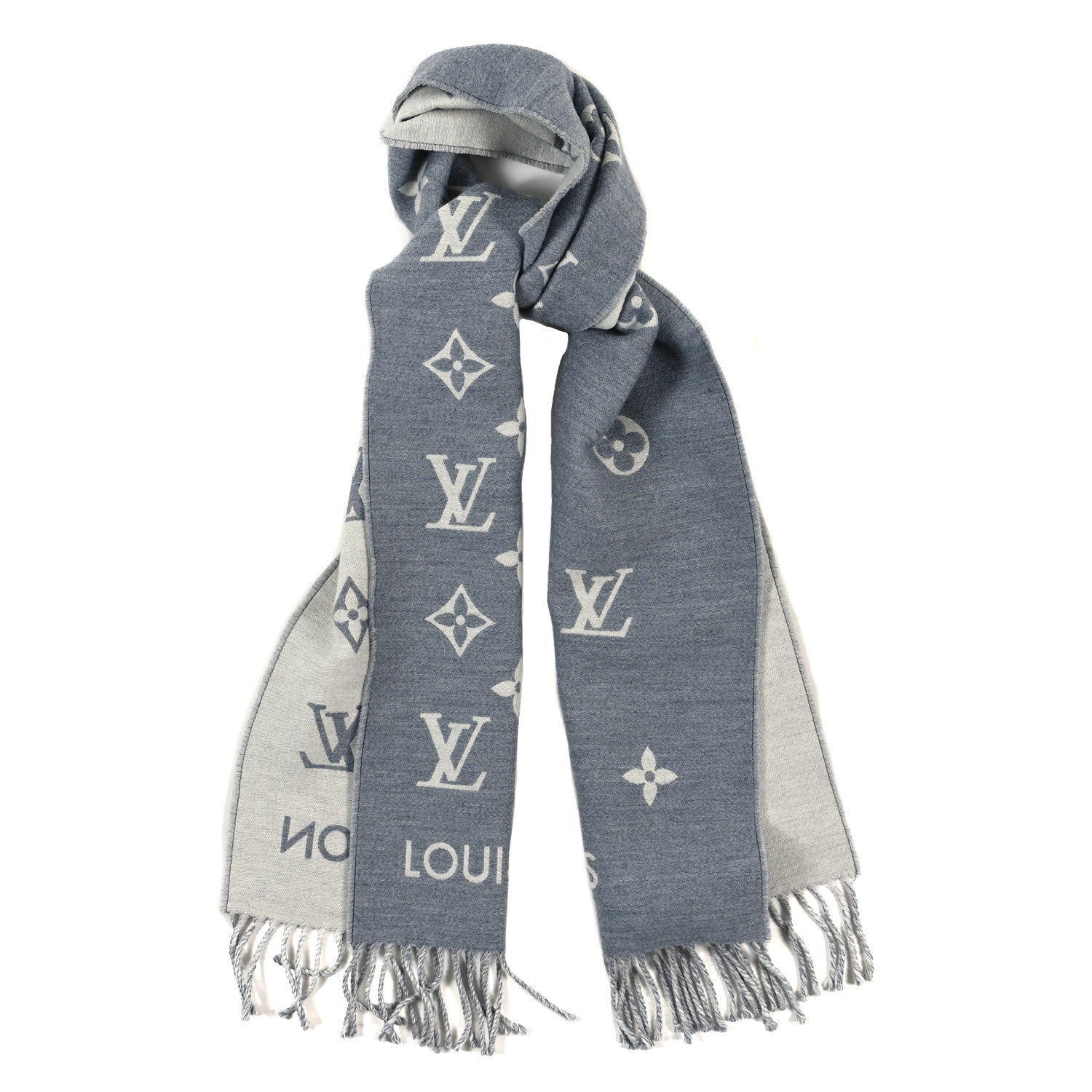 Louis Vuitton Wool All About Monogram Scarf Light Grey 1 of 3