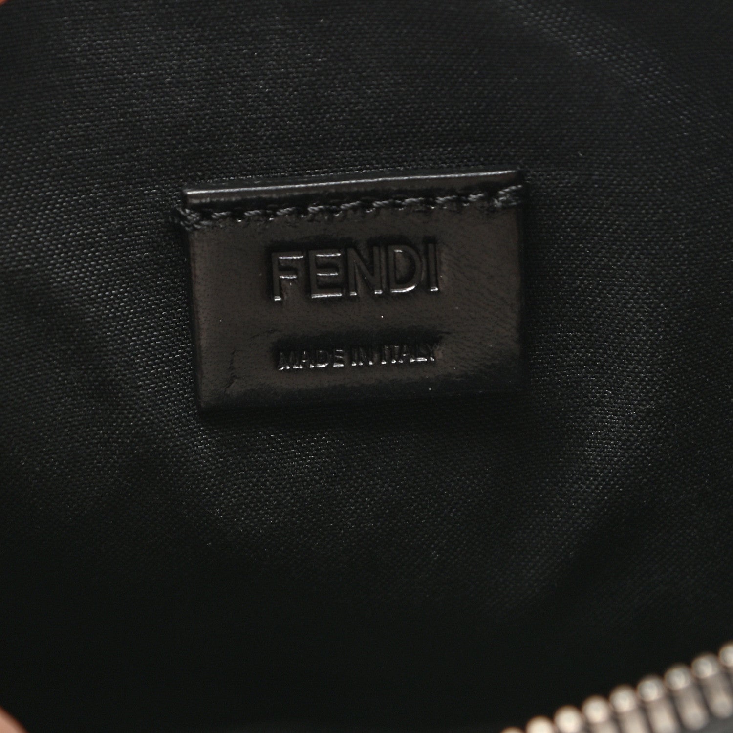 Fendi Vitello Grace FF 1974 Embossed Pouch Black 6 of 7