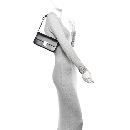 Celine Shiny Calfskin Triomphe Shoulder Bag Black 2 of 12
