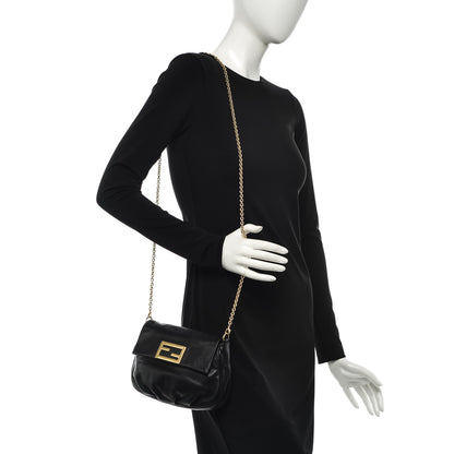 Fendi Vitello Flamingo Fendista Pouchette Crossbody Black 2 of 6