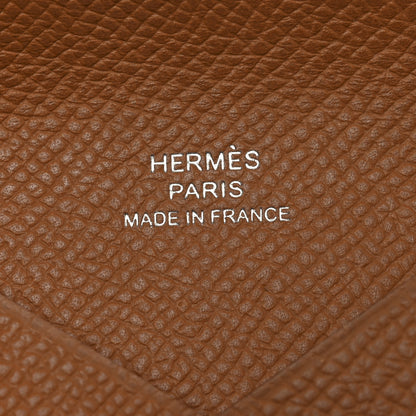Hermes Epsom Calvi Card Case Gold 6 of 8