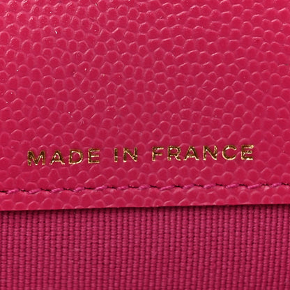 Chanel Caviar Quilted Flap Card Holder Wallet Fuchsia 7 of 9