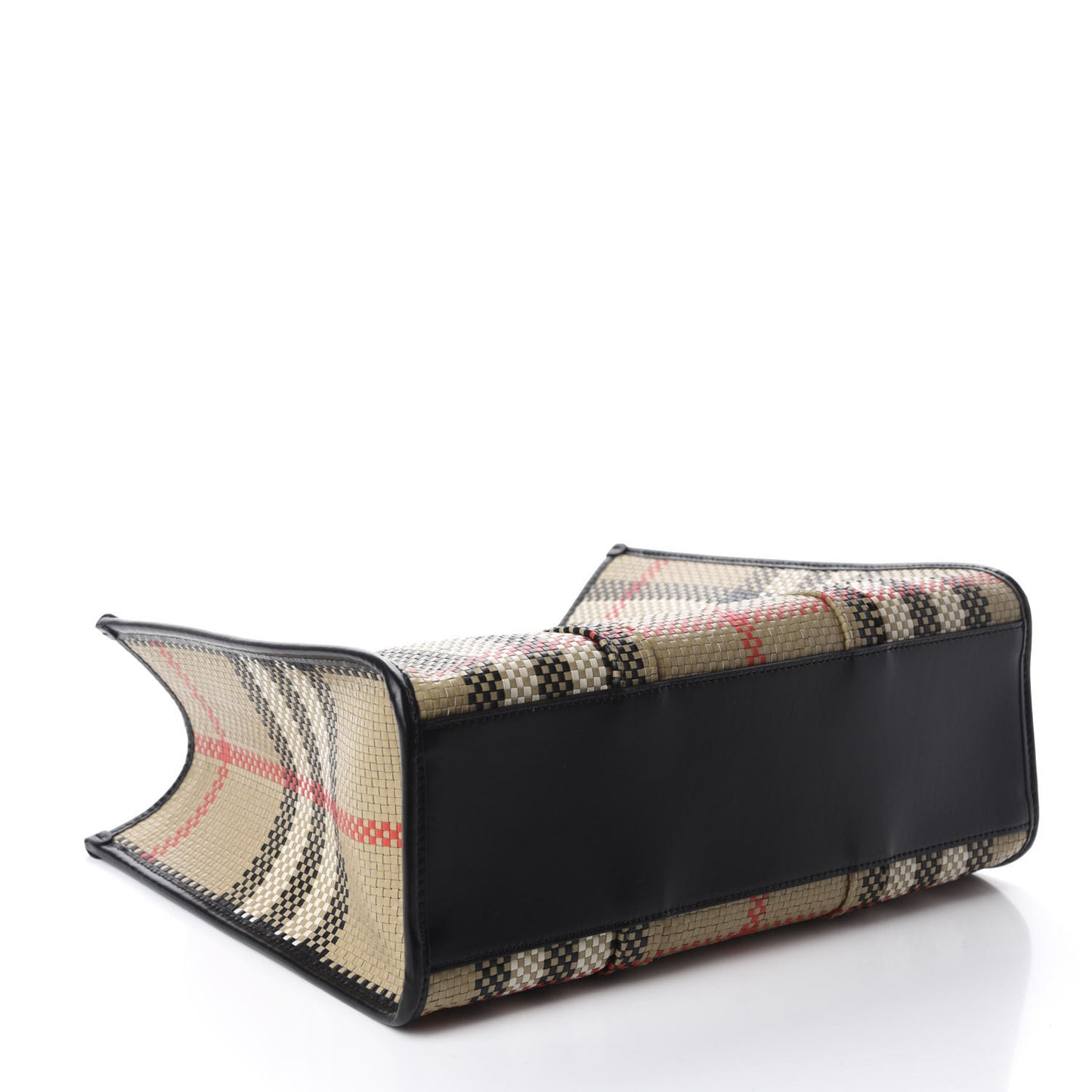 Calfskin Woven Vintage Check East West Book Tote