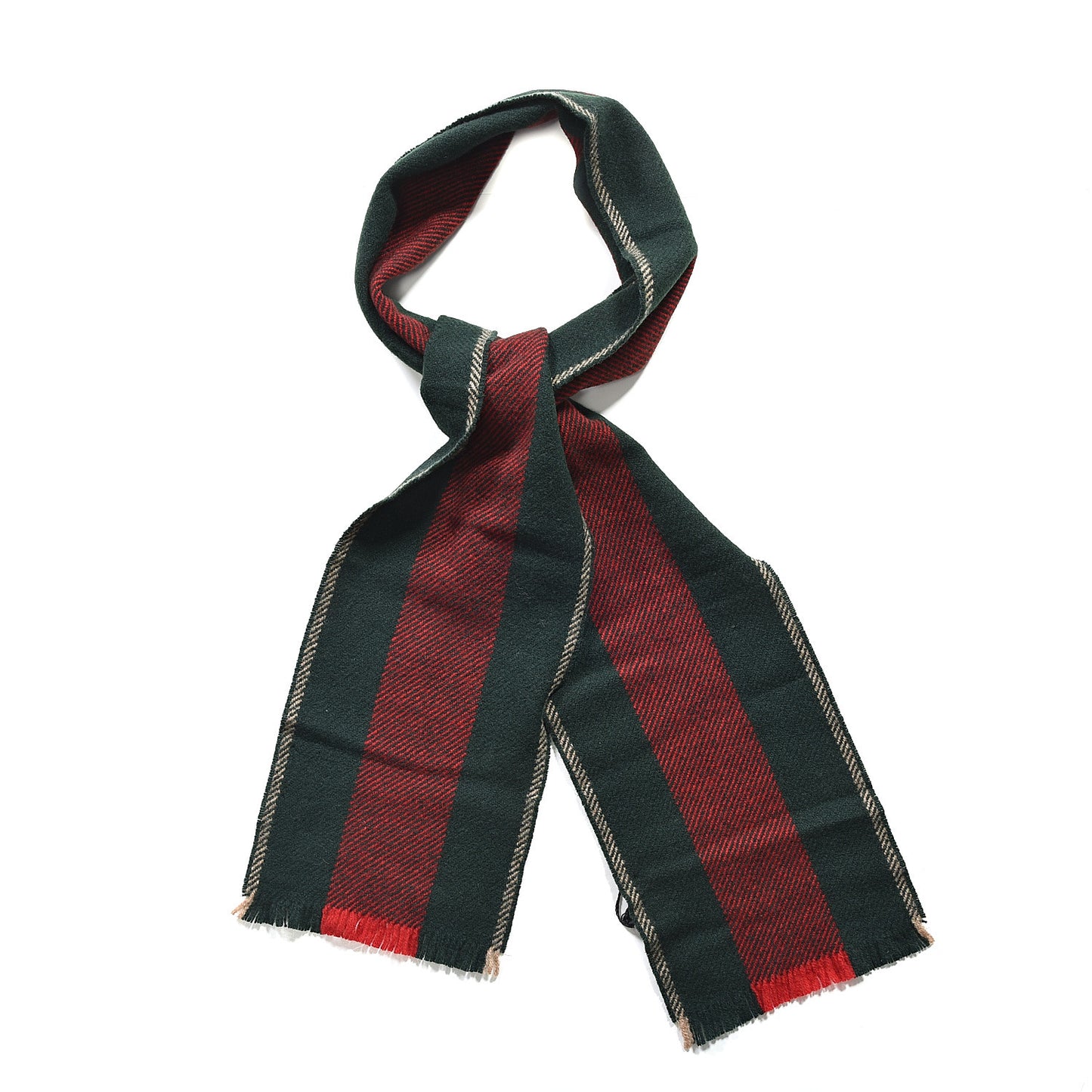 Wool Web Navas Scarf Green Red