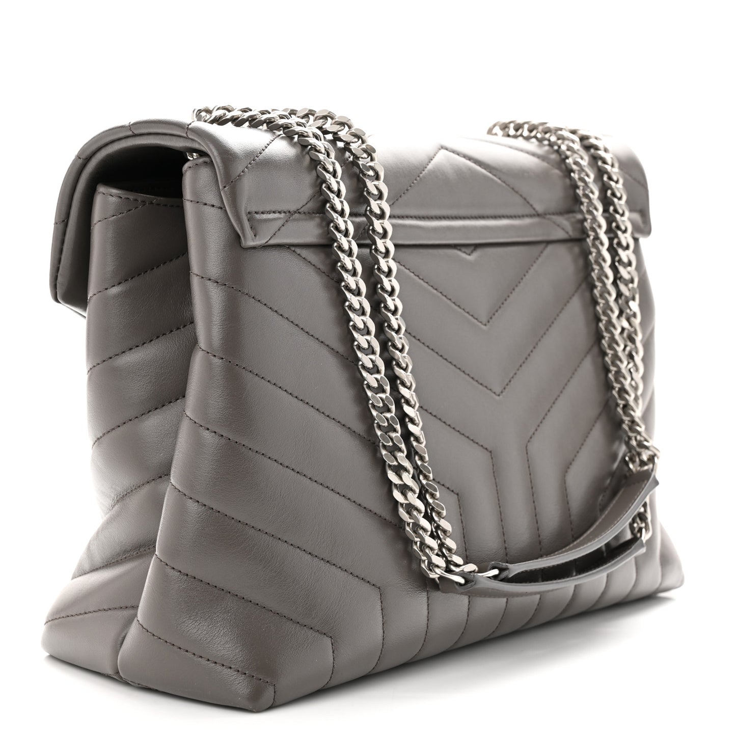 Calfskin Y Quilted Monogram Medium Loulou Chain Satchel Earth