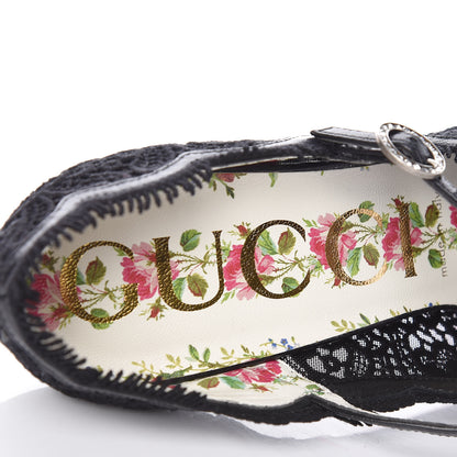 Gucci Lace Pizzo Venice Pumps 39 Black 7 of 9