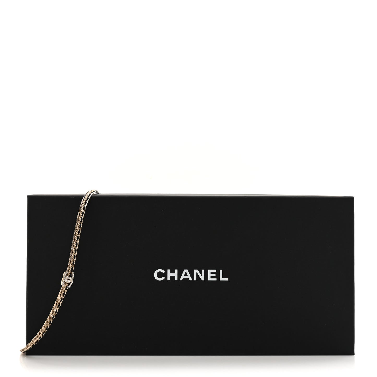 Lambskin Crystal Chain CC Fancy Belt 75 30 Gold Black