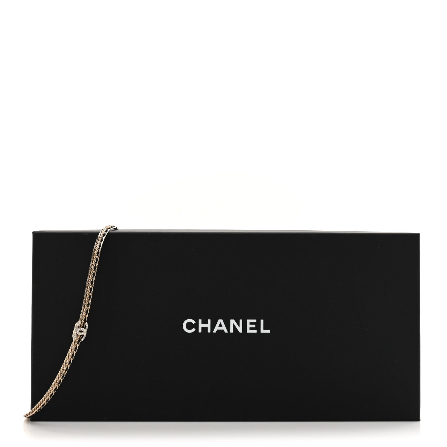 Chanel Lambskin Crystal Chain CC Fancy Belt 75 30 Gold Black 4 of 4