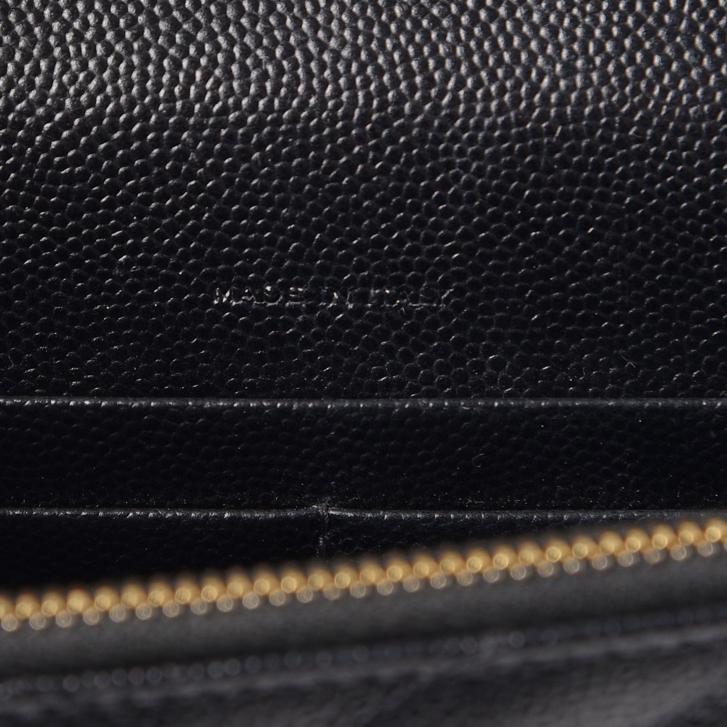 Grain De Poudre Matelasse Chevron Monogram Envelope Chain Wallet Black