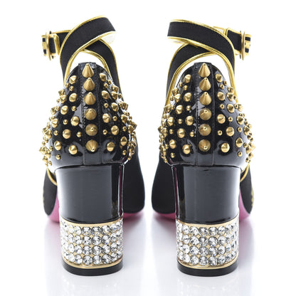 Gucci Satin Embroidered Dragon Caspar Pumps 38 Black 6 of 10
