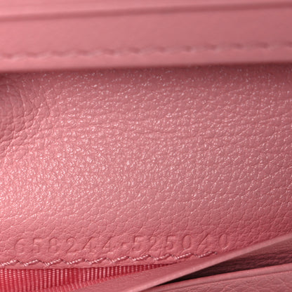 Gucci Wonka Grain Calfskin Diana Card Case Wallet Wild Rose 8 of 8
