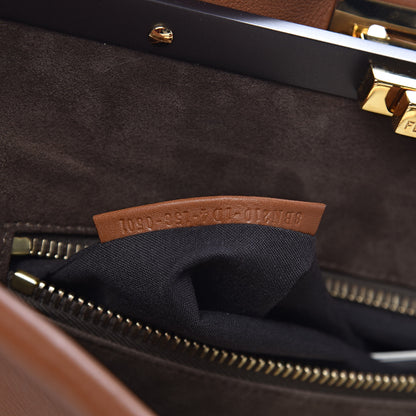 Fendi Vitello Dolce Large Peekaboo Iconic Satchel Corteccia 8 of 10