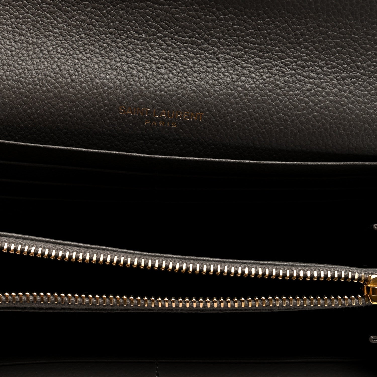 Saint Laurent Grained Calfskin Monogram Large Flap Wallet Earth 6 of 7