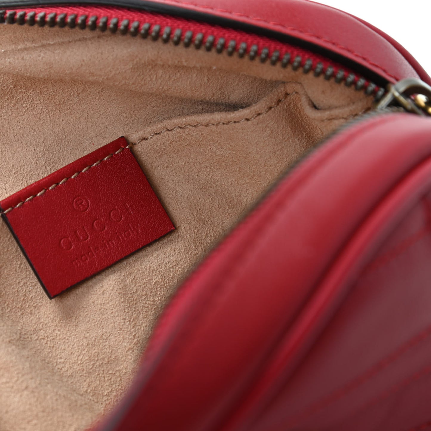 Calfskin Matelasse GG Marmont Belt Bag 85 34 Hibiscus Red