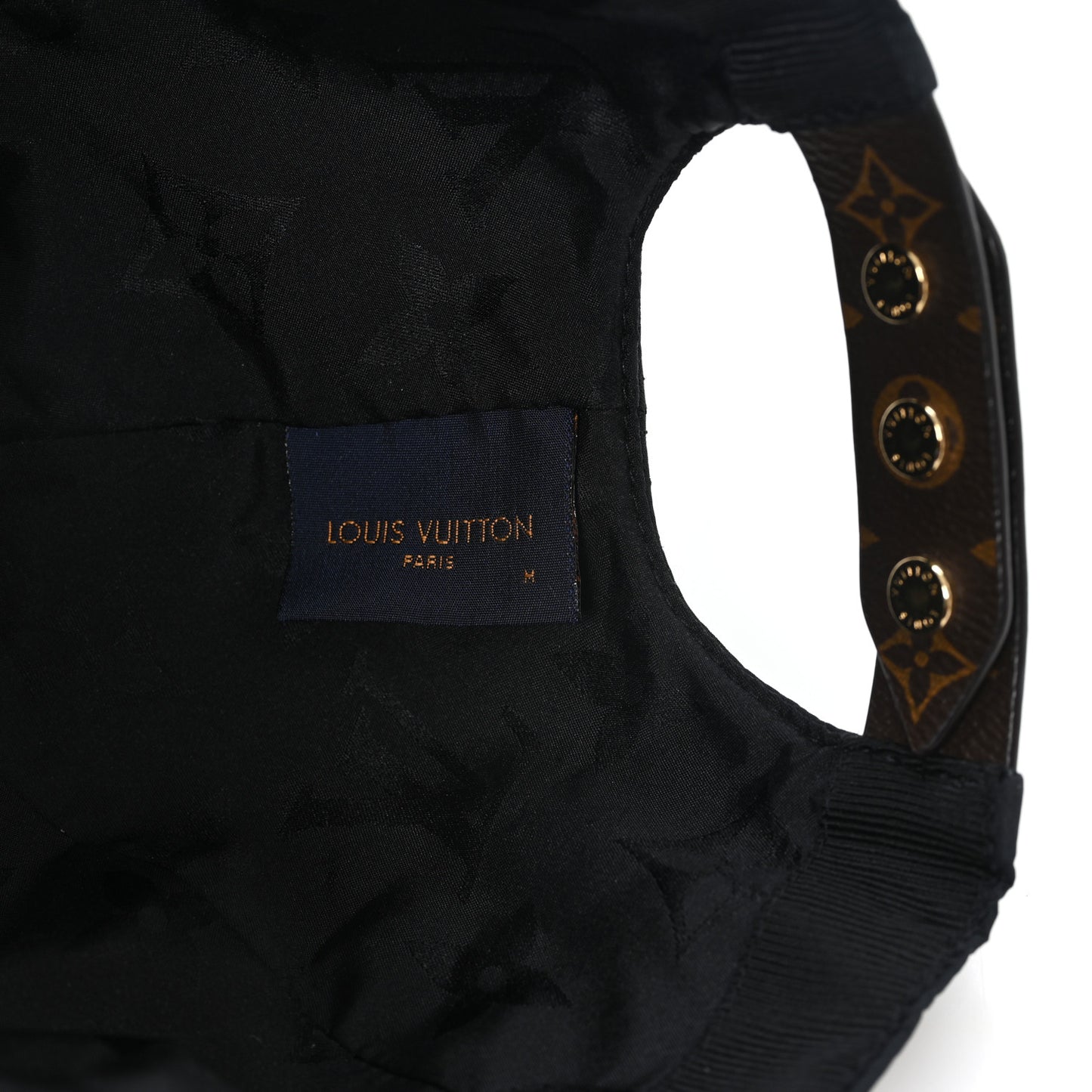 Polyester Silk Monogram LV Get Ready Cap M Black