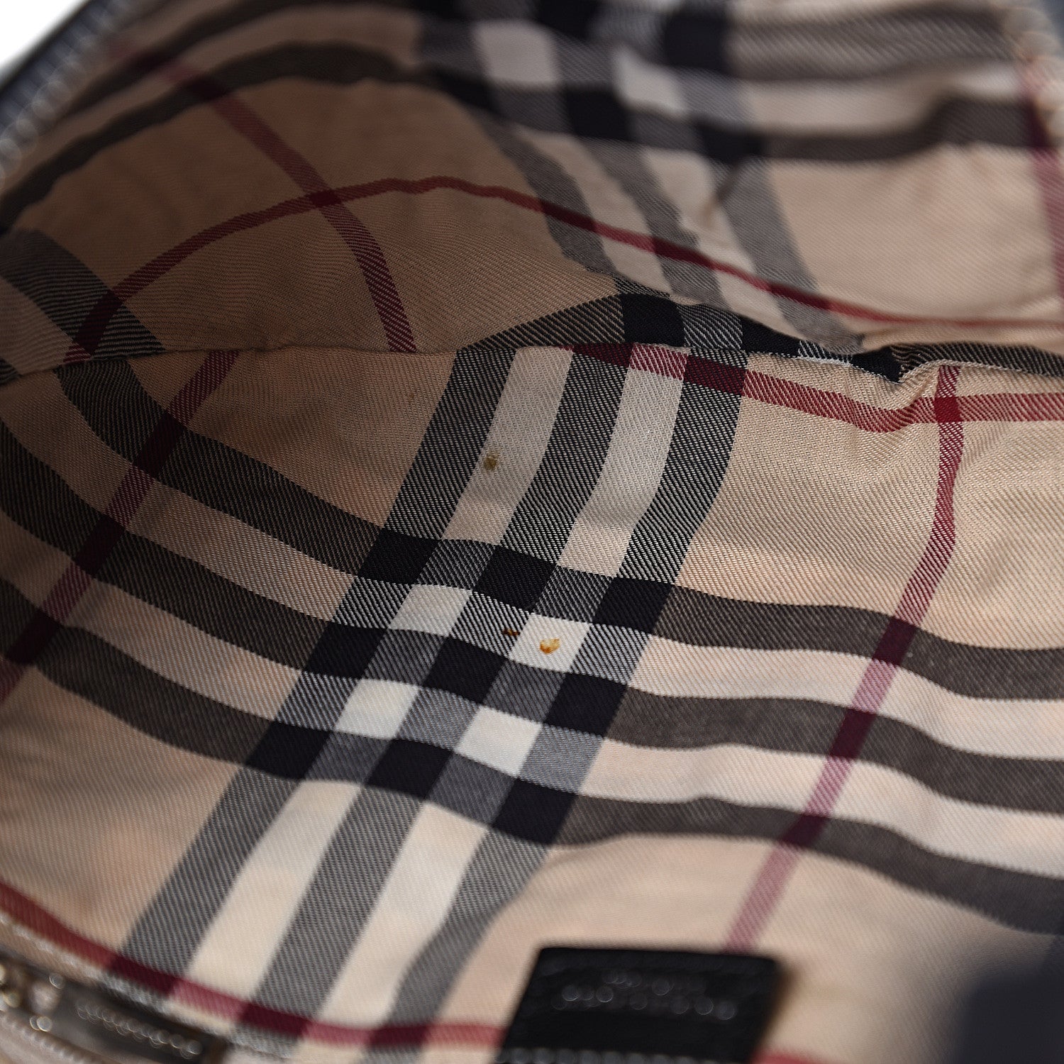 Burberry Smooth Calfskin Haymarket Check Horn Shoulder Bag Black 7 of 10