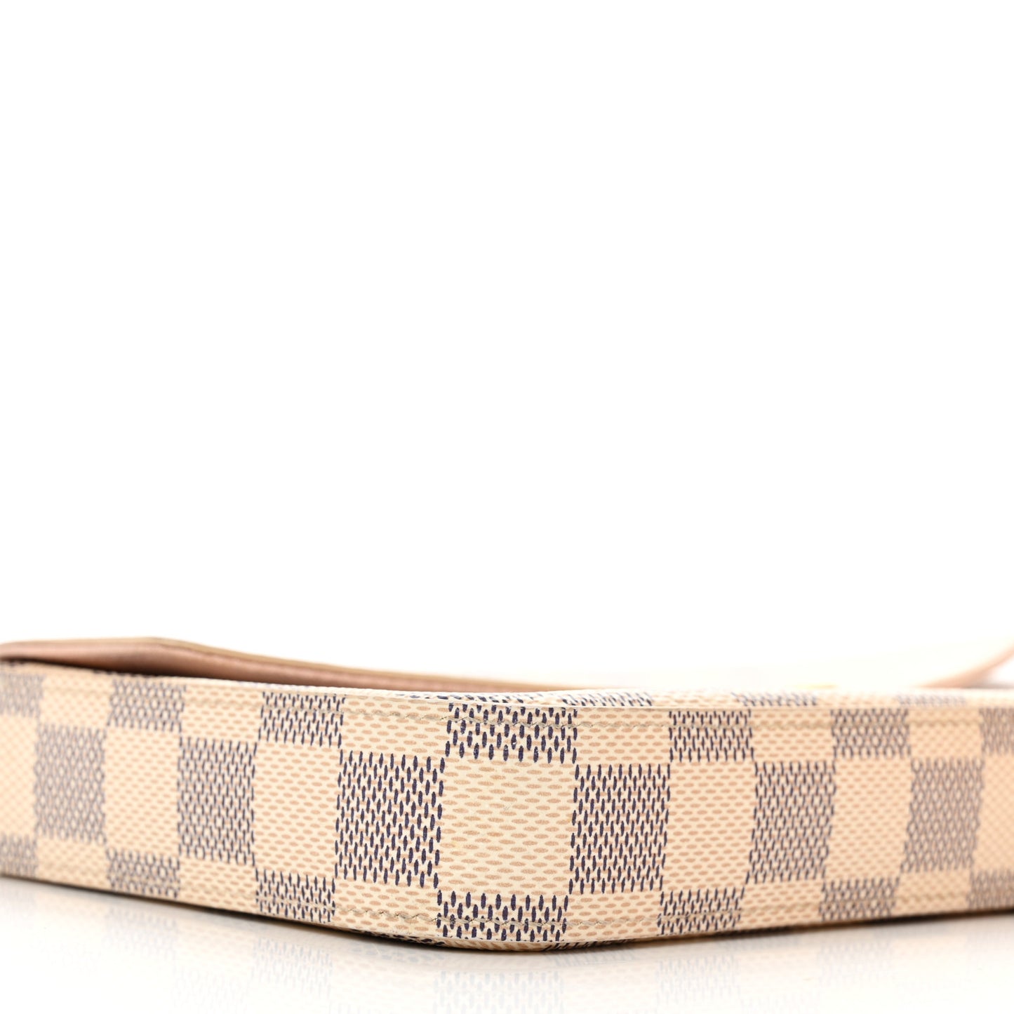 Damier Azur Pochette Felicie Chain Wallet Rose Ballerine