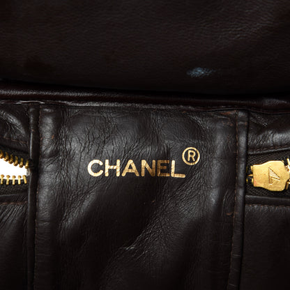 Chanel Lambskin Quilted Cosmetic Vanity Bag Brown 6 of 7