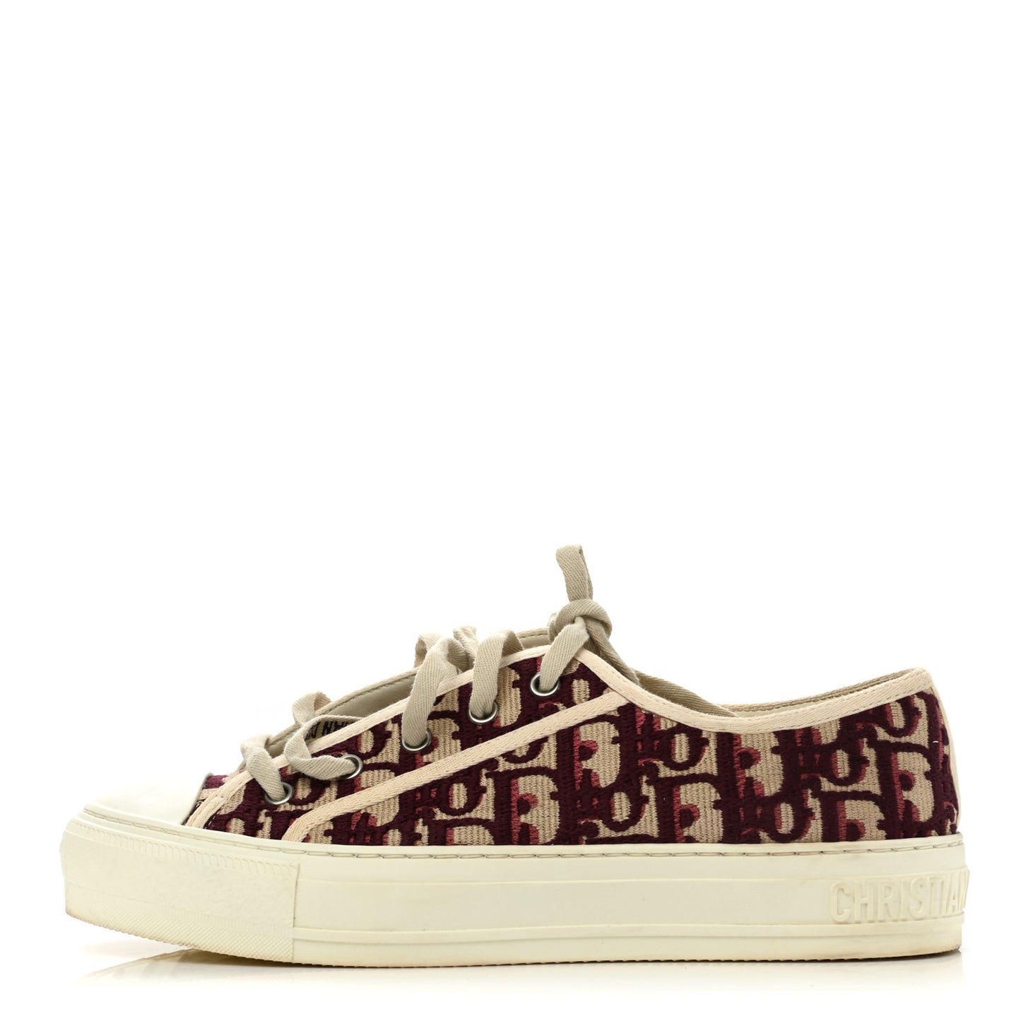 Canvas Oblique Walk'N'Dior Low Top Sneakers 38 Deep Amaranth