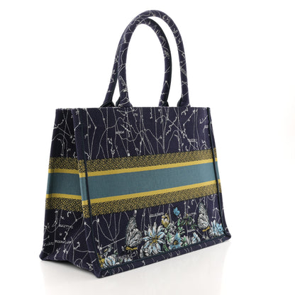 Christian Dior Canvas Embroidered Medium Zodiac Book Tote Blue Multicolor 3 of 10